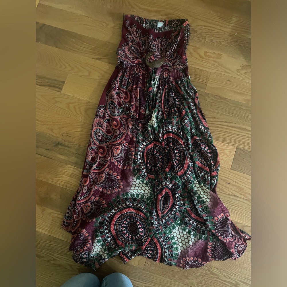 Burgundy red maxi dress